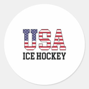 Sticker Rond Joueur de hockey sur glace Usa - Américain Usa W