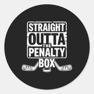 Sticker Rond Joueur de hockey tout droit sorti du banc des péna