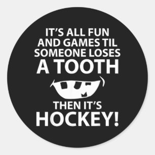 Sticker Rond Joueur de hockey tout en amusement