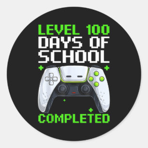 Sticker Rond Joueur de jeux vidéo élève 100e jour Enseignant 10