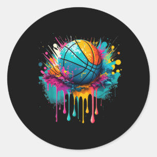 Sticker Rond Joueur de l'équipe de balle d'éclaboussure de Basb