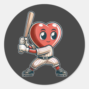 Sticker Rond Joueur de l'équipe de baseball Heart de la Saint-V