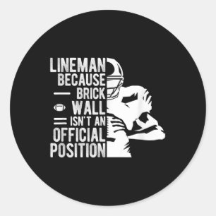Sticker Rond Joueur de ligne de football Mur de briques Joueur