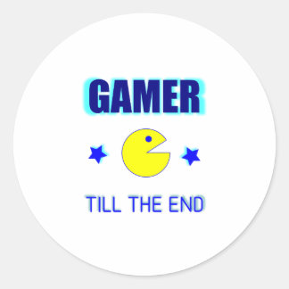 Sticker Rond Joueur de Pac-Man drôle jusqu'à la fin - Jeux vidé