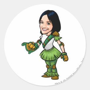 Sticker Rond Joueur de personnel d'île de mystère de