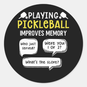 Sticker Rond Joueur de Pickleball de sport amusant
