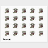 Sticker Rond Joueur de poker (Feuille)