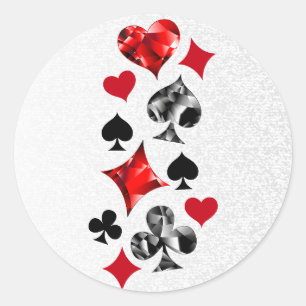 Sticker Rond Joueur de poker Joueur de cartes de jeu combinaiso
