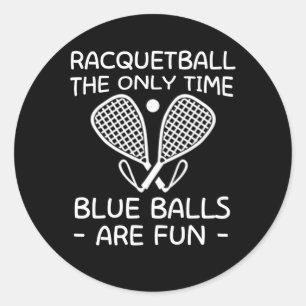 Sticker Rond Joueur de RacquetballTemps Ballons Bleus amusant