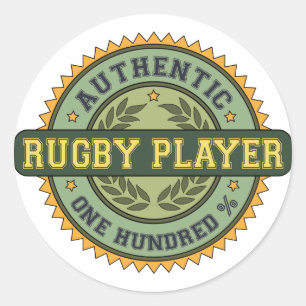 Sticker Rond Joueur de rugby authentique