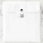 Sticker Rond Joueur de soccer Snowman (Sac)