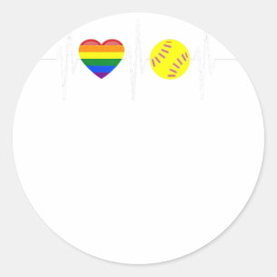 Sticker Rond Joueur de softball gay Gay pride LGBTQ