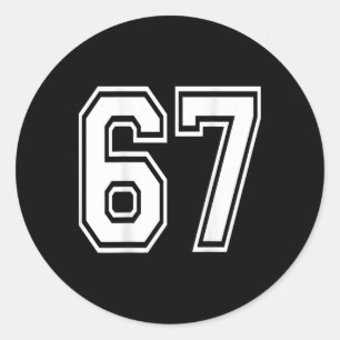 Sticker Rond Joueur de sport numéro 67 Numéro Ck de maillot uni
