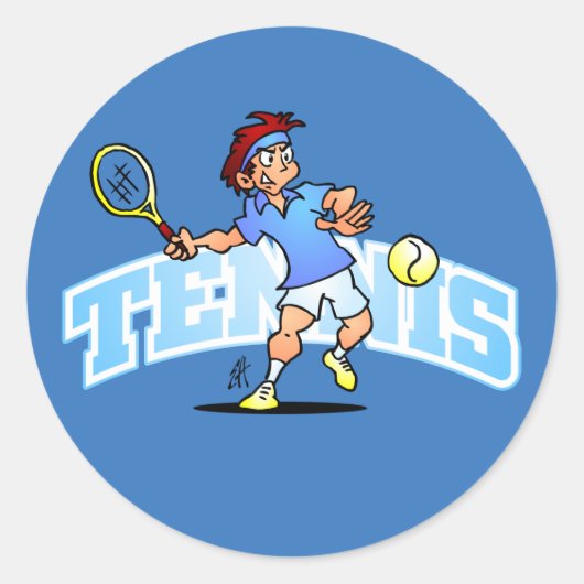 Sticker Rond Joueur de tennis (Devant)