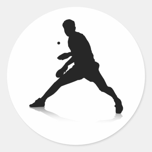 Sticker Rond Joueur de tennis de table (Devant)