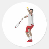 Sticker Rond Joueur de tennis en service (Devant)