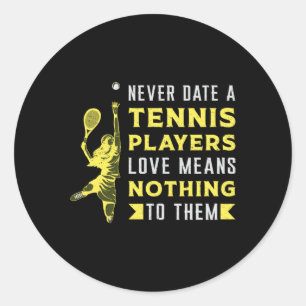 Sticker Rond Joueur de tennis Match Racket Sports Court Drôle C