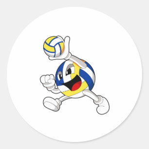 Sticker Rond Joueur de volley-ball avec volley-ball