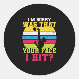 Sticker Rond Joueur de volley-ball   Je Suis Désolé, C'Est Votr