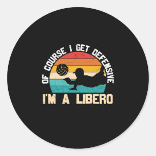 Sticker Rond Joueur de volley-ball Je Suis Un Libero