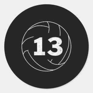 Sticker Rond Joueur de volley-ball Jersey numéro treize Graphis
