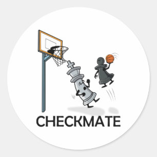 Sticker Rond Joueur D'Échecs Chessboxing Et Matt De Contrôle De