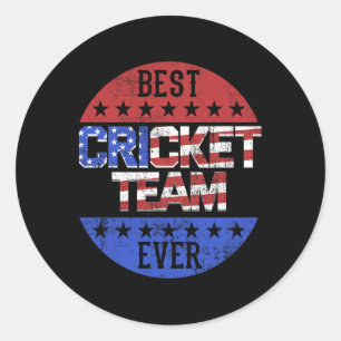 Sticker Rond Joueur d'équipe de cricket Jour de l'indépendance