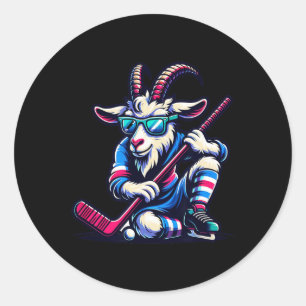 Sticker Rond Joueur d'équipe de gardien de but de hockey sur gl