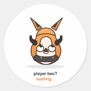 Sticker Rond Joueur Deux Chargement Manette de Fox Joueur Migno
