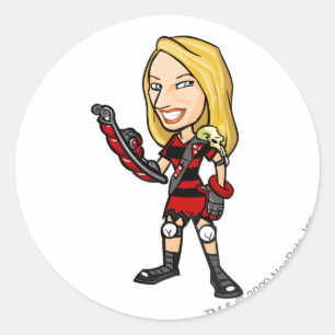 Sticker Rond Joueur du personnel de l'île Viola Krawk