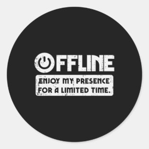 Sticker Rond Joueur Hors Ligne Profitez De Ma Présence De Temps