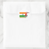 Sticker Rond Joueur indien de cricket (Sac)