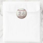 Sticker Rond Joueur numéro 24 - Cool de baseball (Sac)