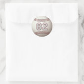 Sticker Rond Joueur numéro 82 - Cool de baseball (Sac)