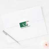 Sticker Rond Joueur pakistanais de cricket (Enveloppe)