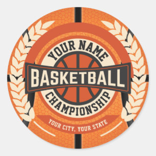 Sticker Rond Joueur personnalisé de l'équipe de basket-ball Ath