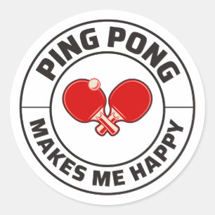 Sticker Rond Joueur Ping Pong Table Tennis Coach