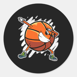 Sticker Rond Joueur sportif Dabbing Basket Ball Dab