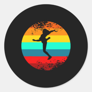 Sticker Rond Joueur sportif Silhouette Graphisme Décor À Thème
