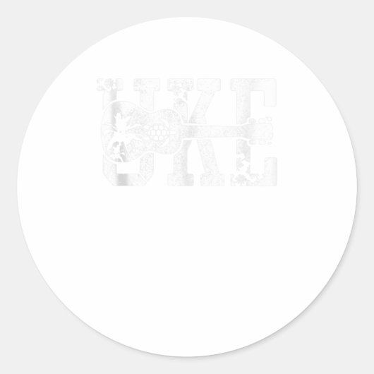 Sticker Rond Joueur Ukulele UKE Hawaii Hawaii Ukulele (Devant)