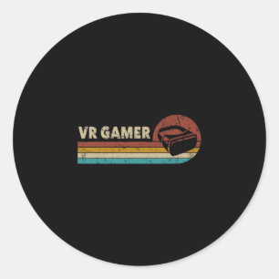 Sticker Rond Joueur Vr Jeux Vidéo Rétro Pour Garçons Hommes Drô