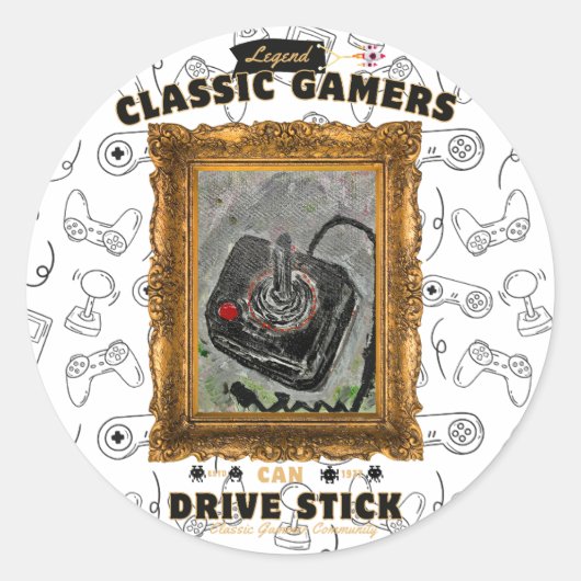 Sticker Rond Joueurs classiques Fête d'anniversaire Vision Supe (Devant)