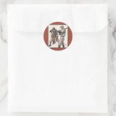 Sticker Rond Joueurs de baseball de sport vintage (Sac)