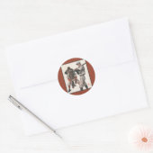 Sticker Rond Joueurs de baseball de sport vintage (Enveloppe)