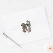 Sticker Rond Joueurs De Baseball vintages (Enveloppe)