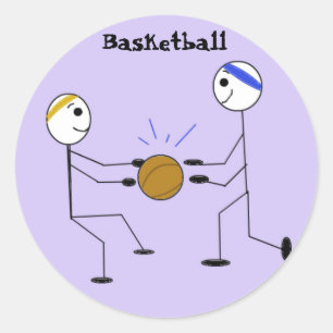 Sticker Rond Joueurs de basket-ball