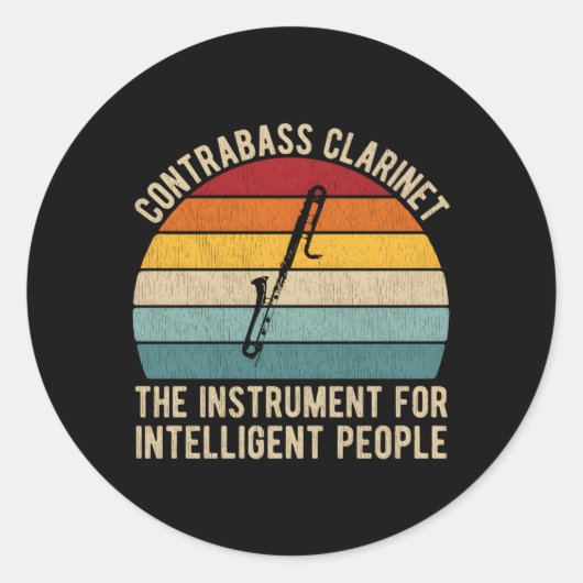 Sticker Rond Joueurs De Clarinet De Contrabass Pour Un Clarinet (Devant)