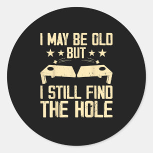 Sticker Rond Joueurs de pelouse Cornhole Dummy Boards