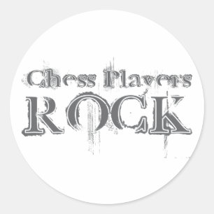 Sticker Rond Joueurs d'échecs Rock