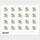 Sticker Rond Joueurs Tuba en laiton (Feuille)